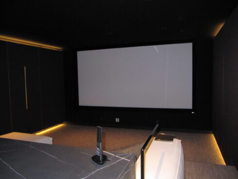 Residential movie screen installed by JLQ Construction in California