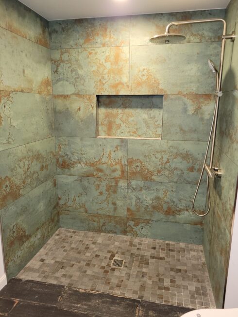Newly Tiled bathroom